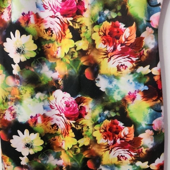 Carmen Marc Valvo Rainbow Multicolor Floral Cocktail Bodycon Bandage Dress S - Picture 4 of 7